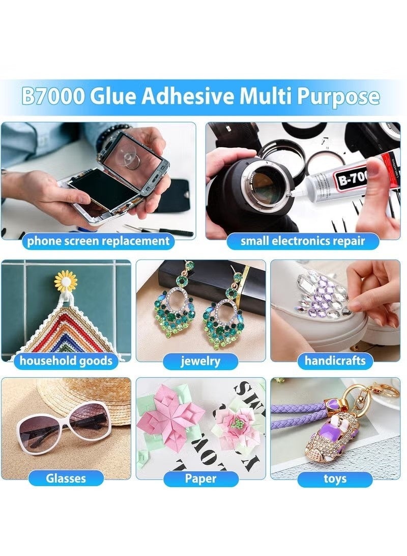 (عبوتان × ٥٠ مل) غراء فائق القوة B-7000، لاصق صناعي متعدد الاستخدامات B7000، مناسب لأعمال أحجار الراين، والملابس، والأحذية، والأقمشة، وصناعة المجوهرات، والهواتف المحمولة، والأجهزة اللوحية، والخشب، والمطاط، والجلود، والمنسوجات. - Image 2